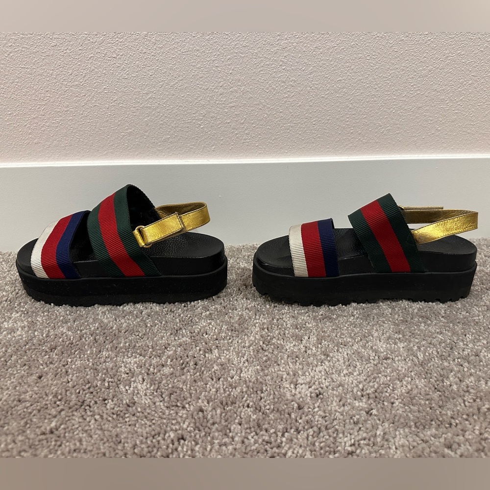 Gucci RIMINI Multicolor Striped Sandals - Size 39 - Picture 3 of 7